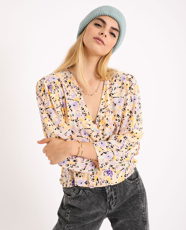 Blouse cache c ur fleurie