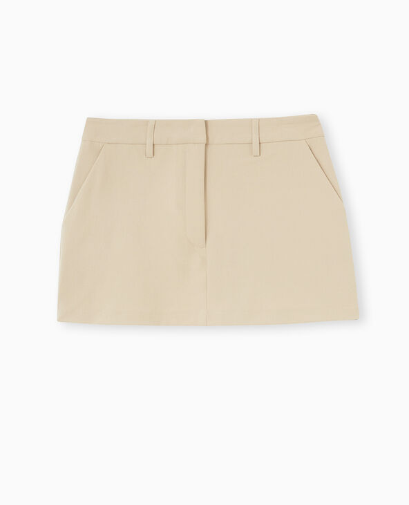 Mini-jupe-short avec poches beige - Pimkie