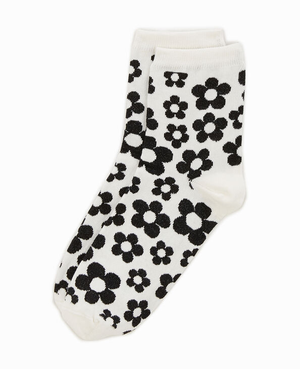 Paire de chaussettes motif fleurs écru - Pimkie
