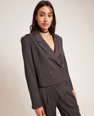 Veste blazer courte avec épaulettes marron - Pimkie