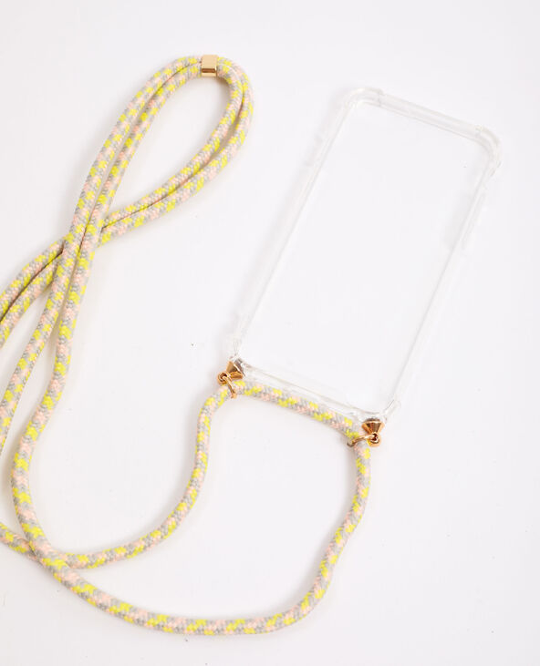 Coque avec cordon compatible iPhone jaune - Pimkie