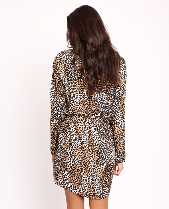 Robe chemise léopard beige - Pimkie
