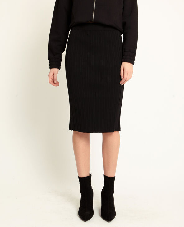 Jupe en deals maille cotelée