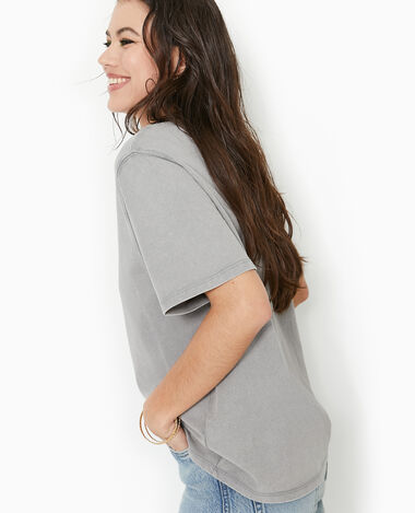 T-shirt oversize effet délavé gris - Pimkie