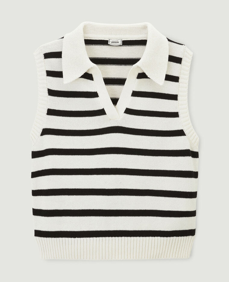 Pull sans manches avec col blanc - Pimkie