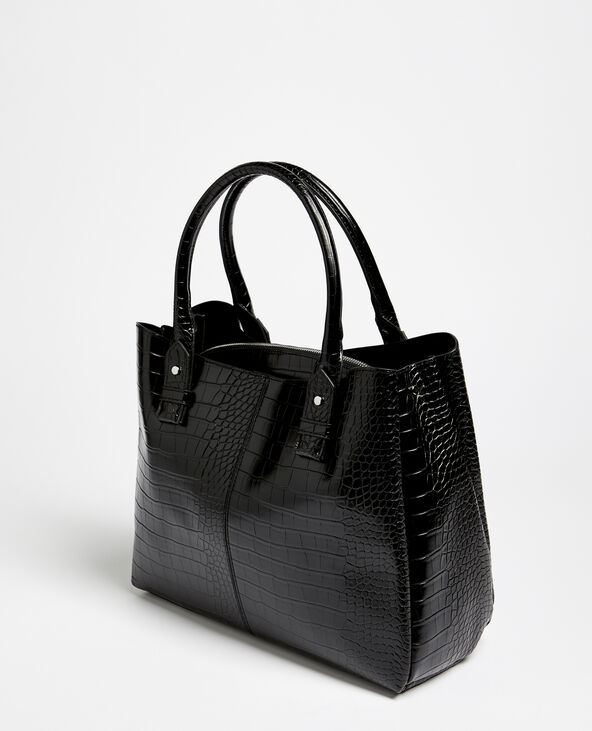 Sac cabas croco noir sale