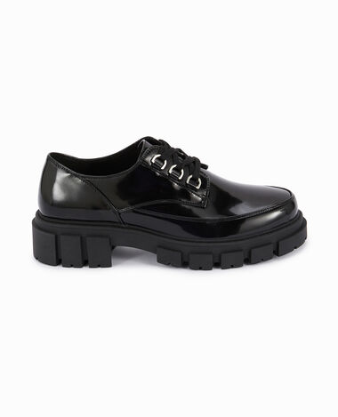 Derbies vernis avec semelles chunky noir - Pimkie