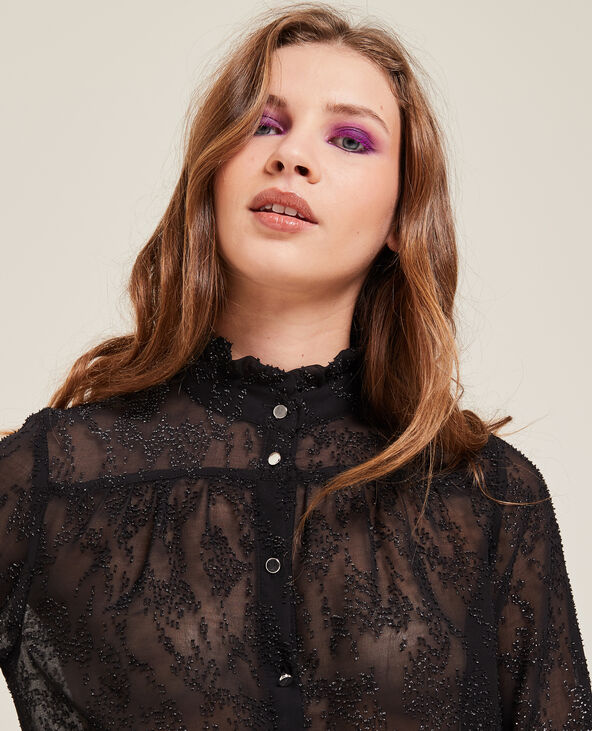 Chemisier femme online noir transparent
