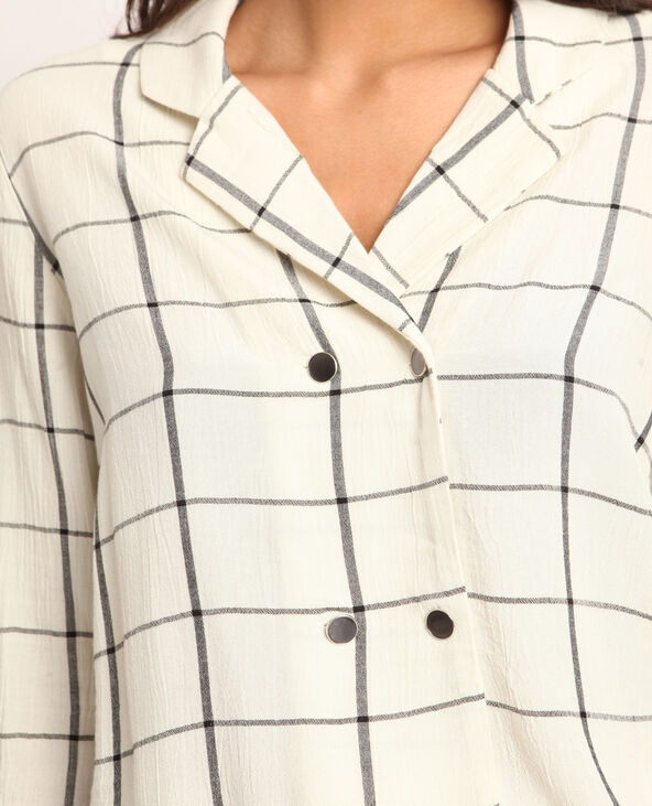 Chemise à carreaux blanc - Pimkie