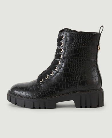 Bottines semelles crantées noir - Pimkie