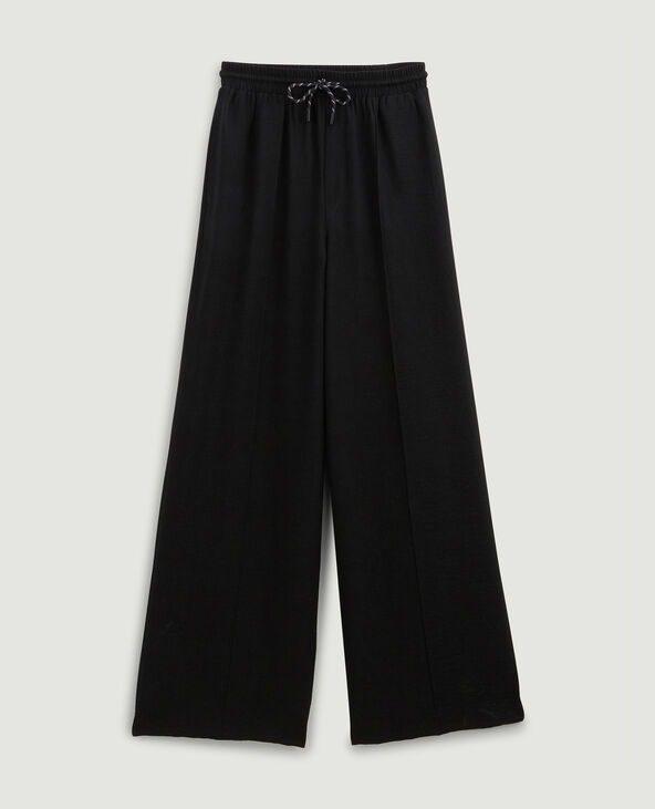 Pantalon large à plis cassés noir - Pimkie