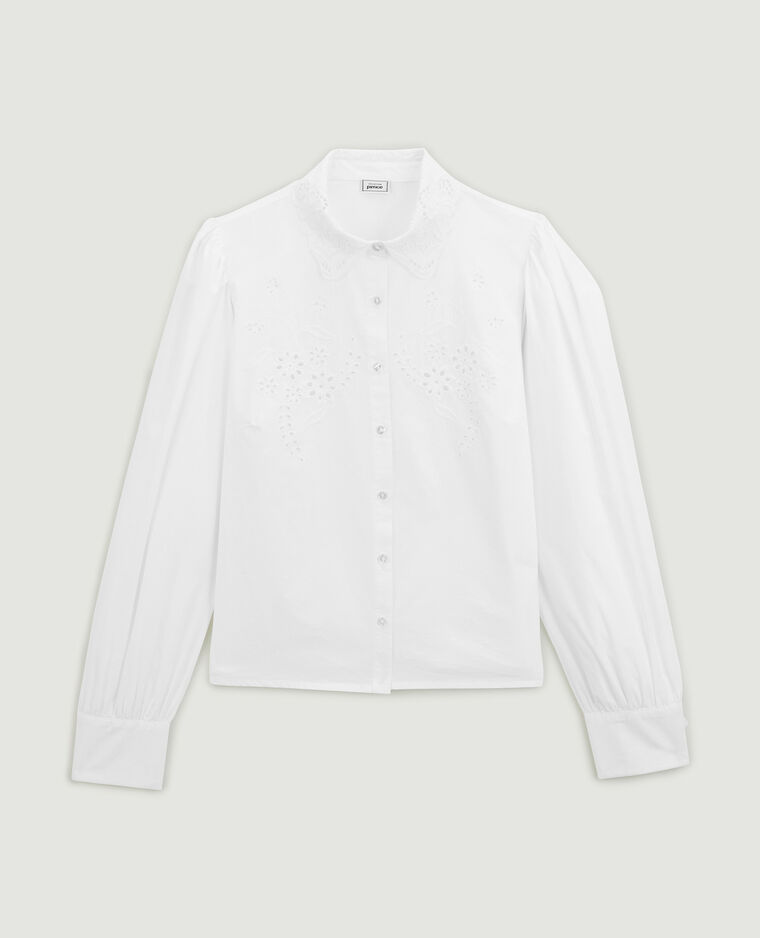 Chemise détails guipure blanc - Pimkie