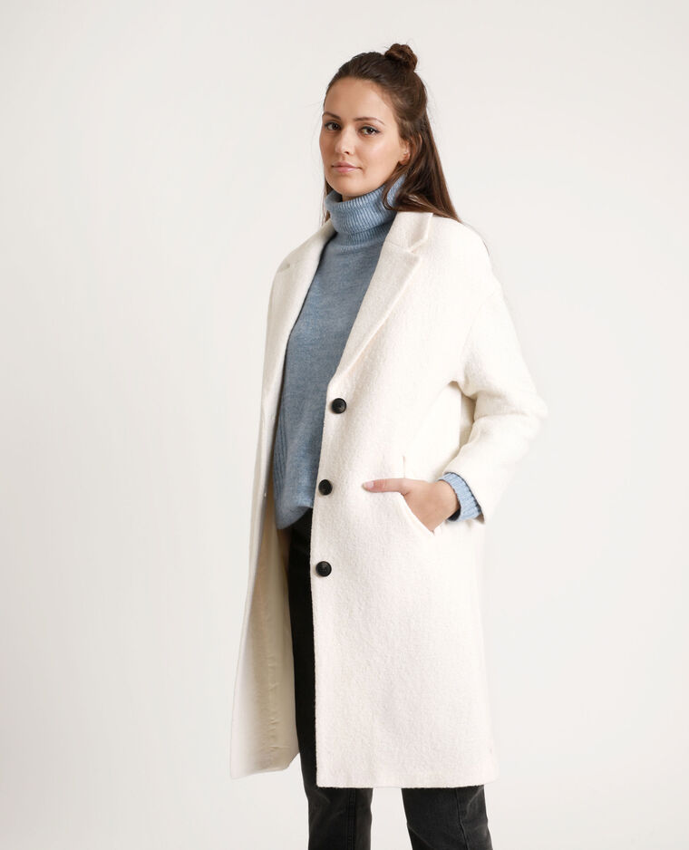 manteau en laine femme blanc