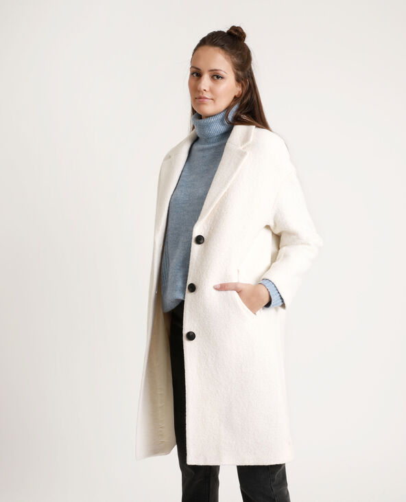 Manteau long avec laine écru - Pimkie