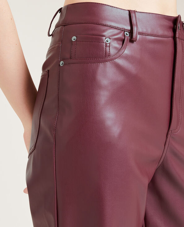 Pantalon droit en simili cuir rouge - Pimkie