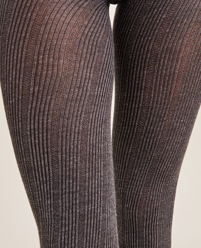 Collants en maille fantaisie gris chiné - Pimkie