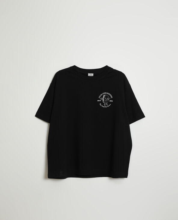 T-shirt oversize à message noir - Pimkie