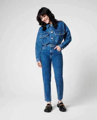 Jean mom taille haute bleu denim - Pimkie