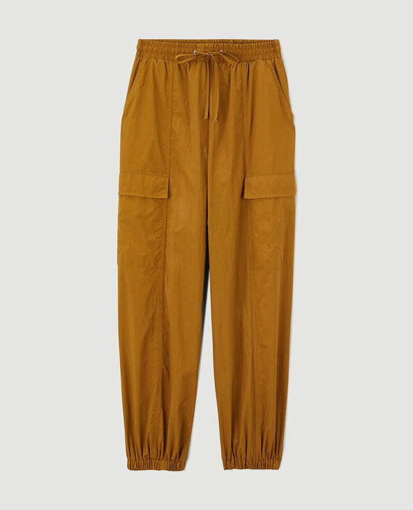 Pantalon parachute bas resserrés camel - Pimkie