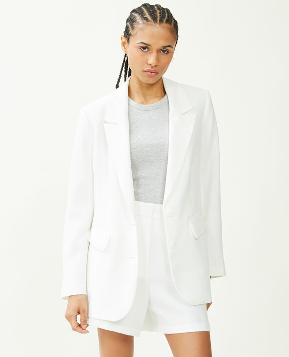 Veste blazer tissu tramé blanc - Pimkie