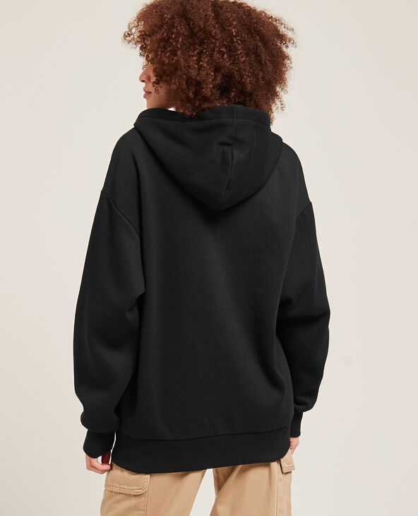 Sweat zippé oversize avec capuche noir - Pimkie