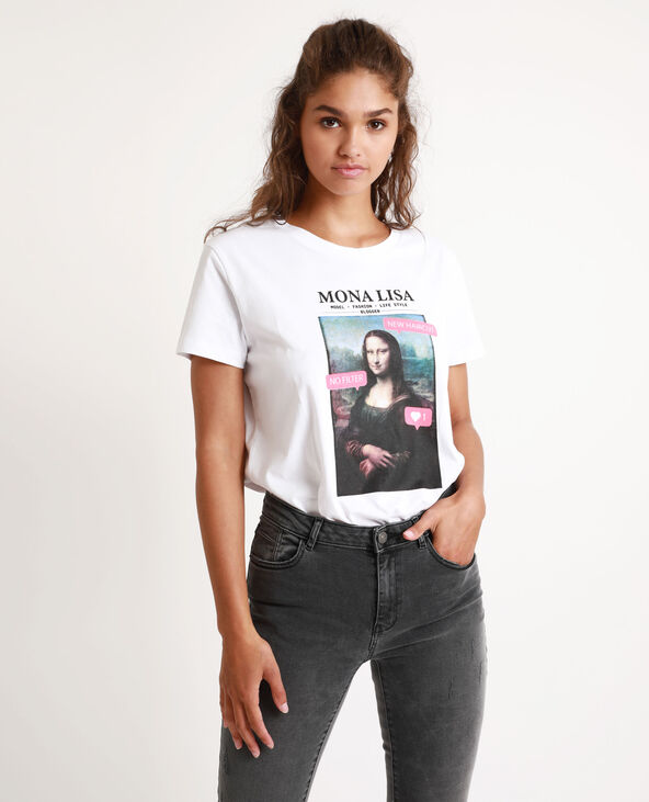 T-shirt Mona Lisa blanc - Pimkie