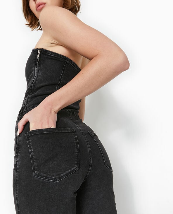 Combipantalon bustier en jean stretch noir - Pimkie
