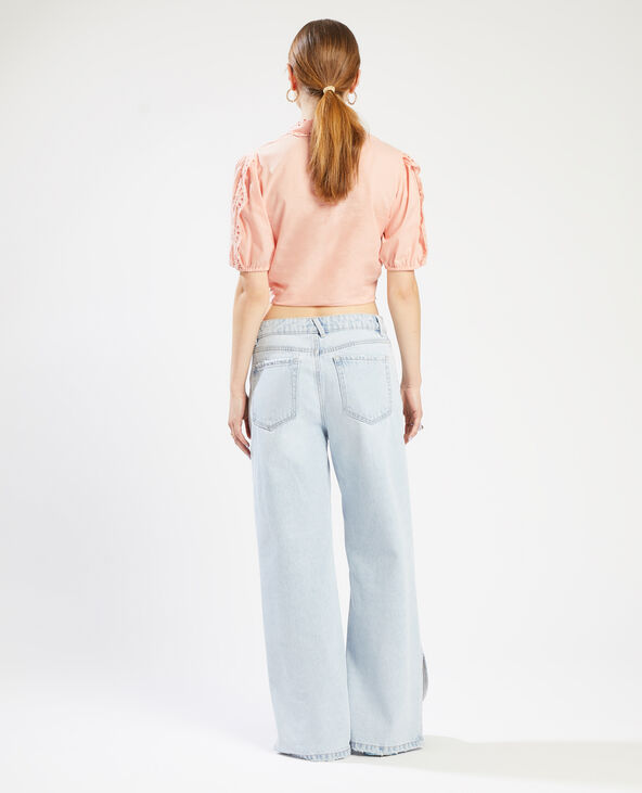 Chemisette à nouer broderie anglaise rose clair - Pimkie