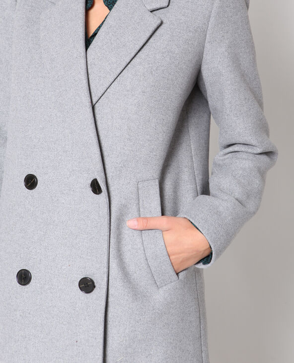 Manteau en laine gris chiné - Pimkie