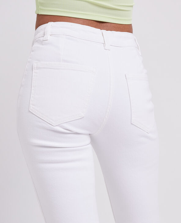 Jean flare taille haute cropped blanc - Pimkie