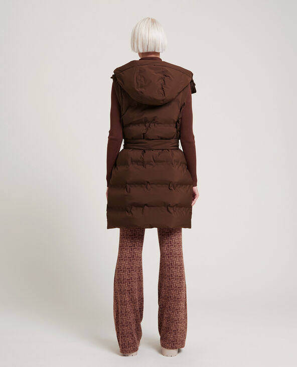 Doudoune mi-longue sans manches marron - Pimkie