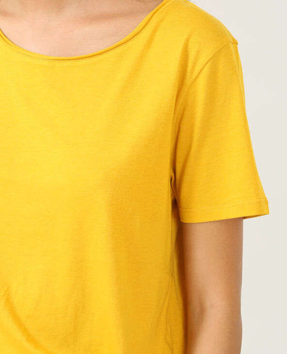 T-shirt col raw cut jaune ocre - Pimkie