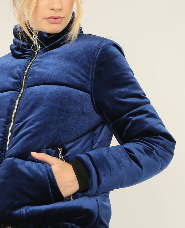 Doudoune velours bleu marine - Pimkie