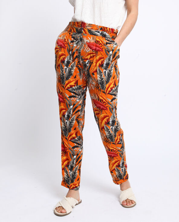 Pantalon à imprimé orange - Pimkie