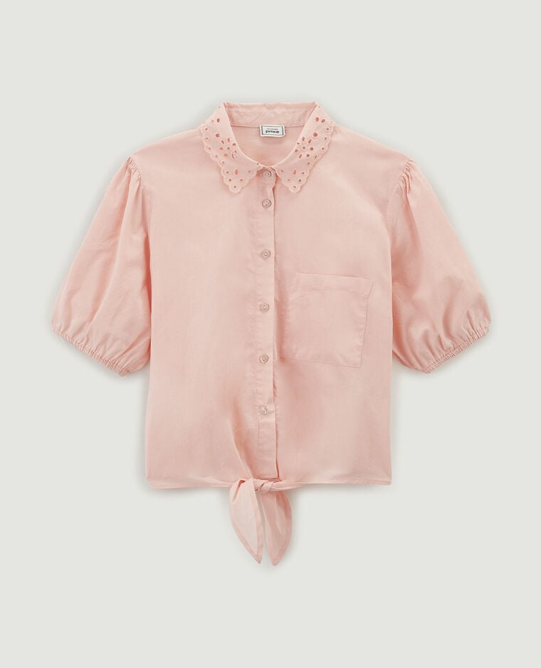 Chemisette à nouer broderie anglaise rose - Pimkie