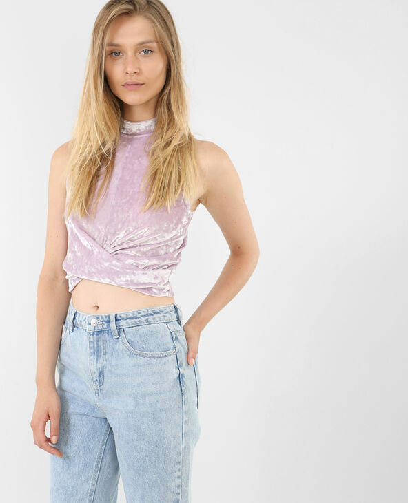 Cropped top velours lilas - Pimkie