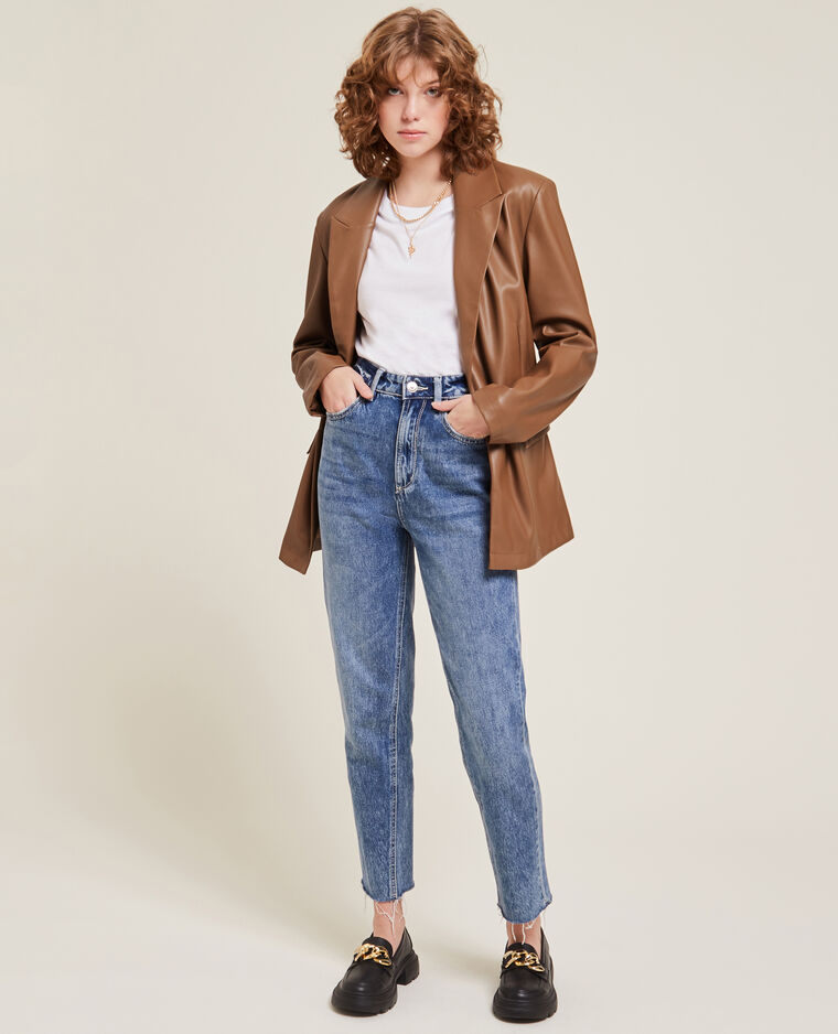 Veste blazer en simili cuir taupe - Pimkie