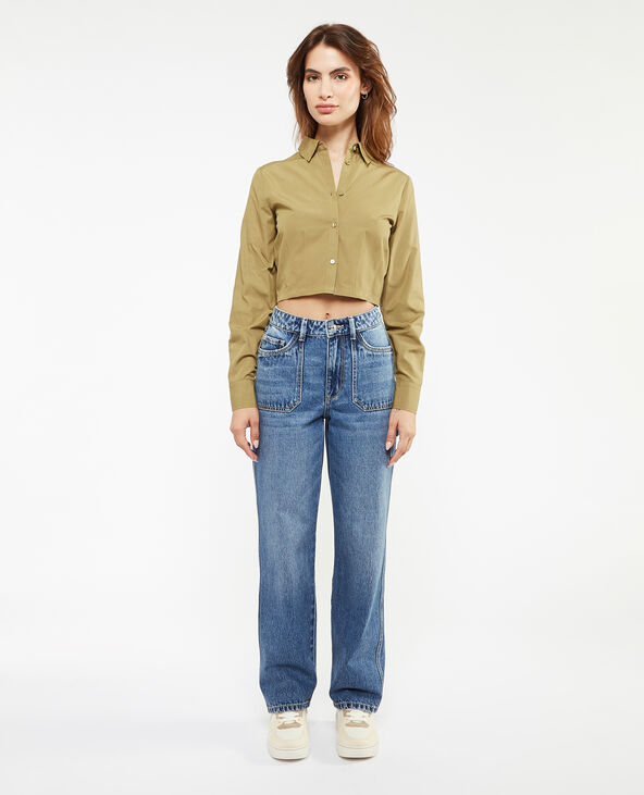 Jean droit taille haute bleu - Pimkie