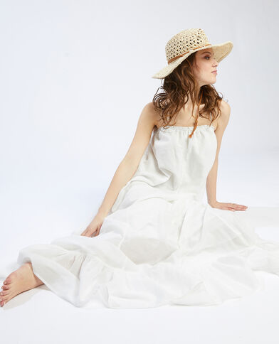 Robe longue à volants blanc - Pimkie