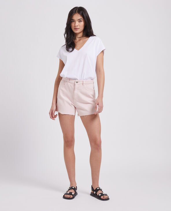Short en jean taille haute rose - Pimkie