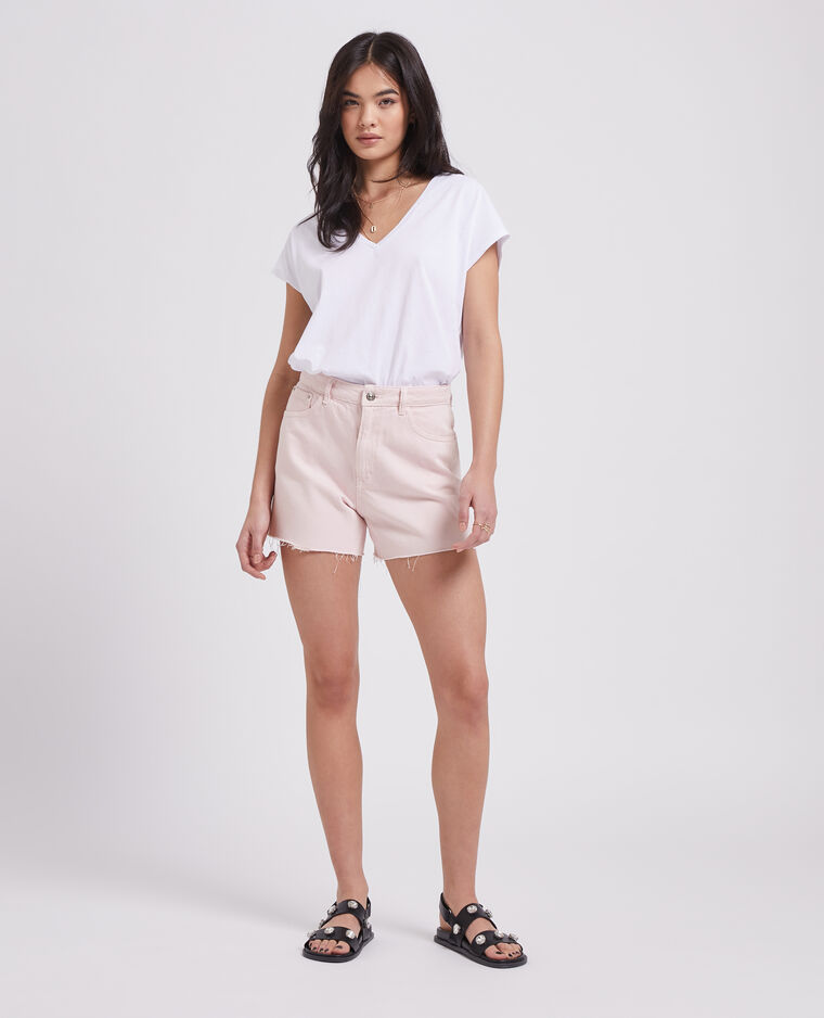 Short en jean taille haute rose pâle - Pimkie