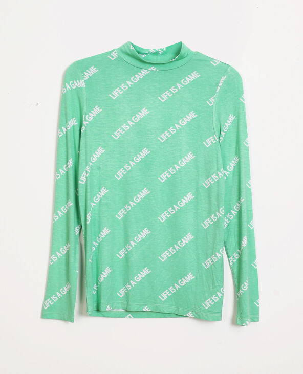 T-shirt manches longues vert - Pimkie