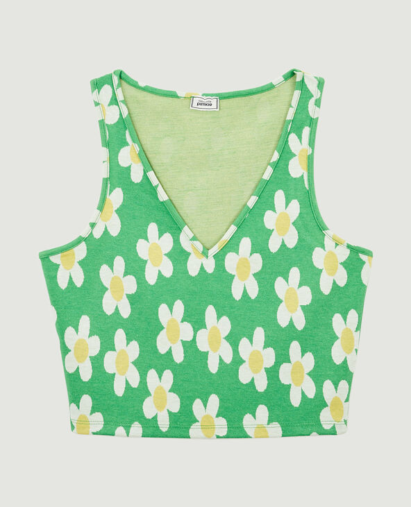 Top court en maille vert - Pimkie