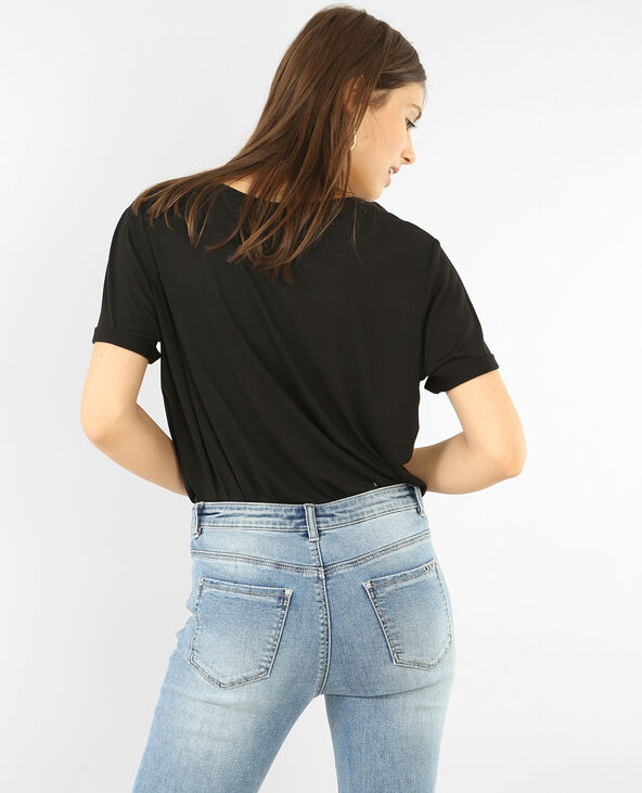 T-shirt oversize à poche rivetée noir - Pimkie