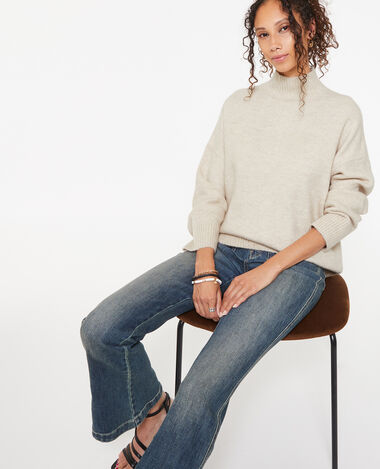 Pull oversize col montant beige - Pimkie