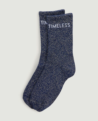 Paire de chaussettes avec lurex bleu marine - Pimkie
