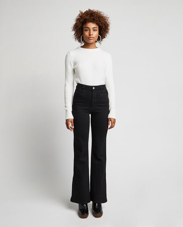 Jean flare avec fentes côtés noir - Pimkie