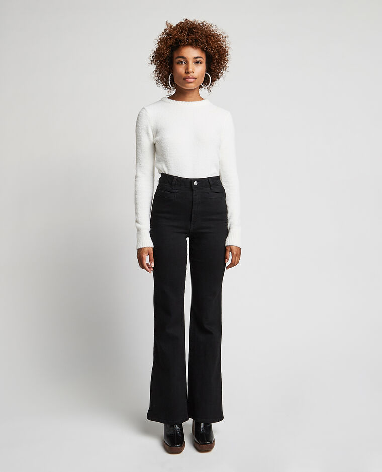 Jean flare avec fentes côtés noir - Pimkie