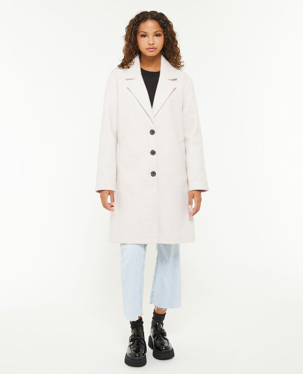 Manteau droit col tailleur beige - Pimkie