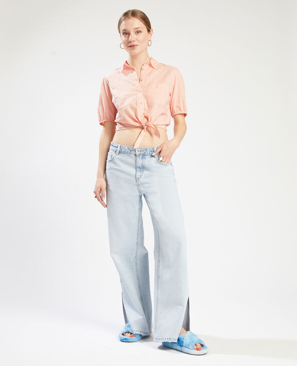 Chemisette à nouer broderie anglaise rose clair - Pimkie